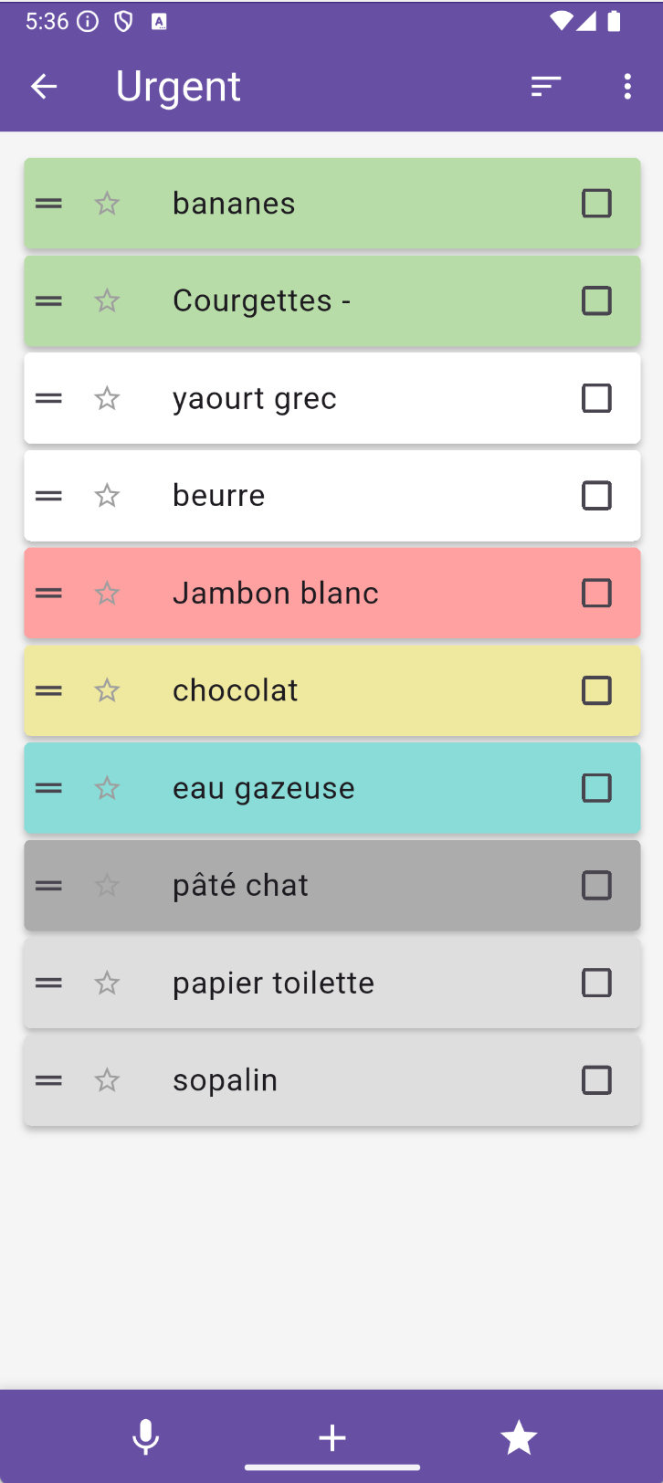 Liste de courses partagée